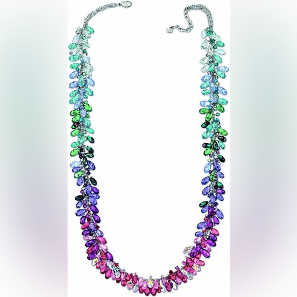 Rare Swarovski Tropical Multi color Long Necklace